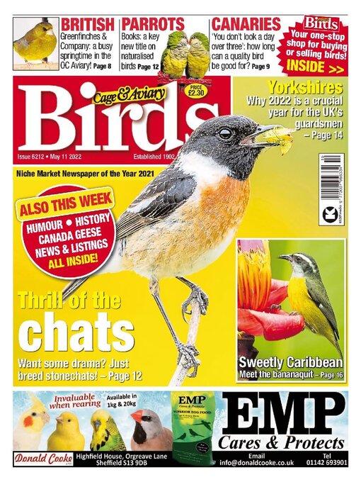 Cover image for Cage & Aviary Birds: May 11 2022